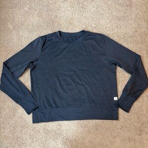 Womens Vuori Daydream Navy Blue Crew Long Sleeve Shirt Top Size Medium